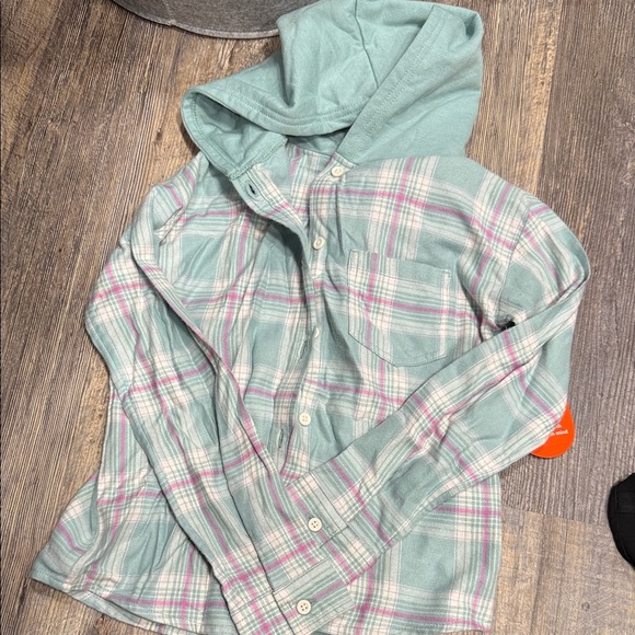 Wonder Nation Blue and Pink Plaid Button Down Shirt - Picture 4 of 5